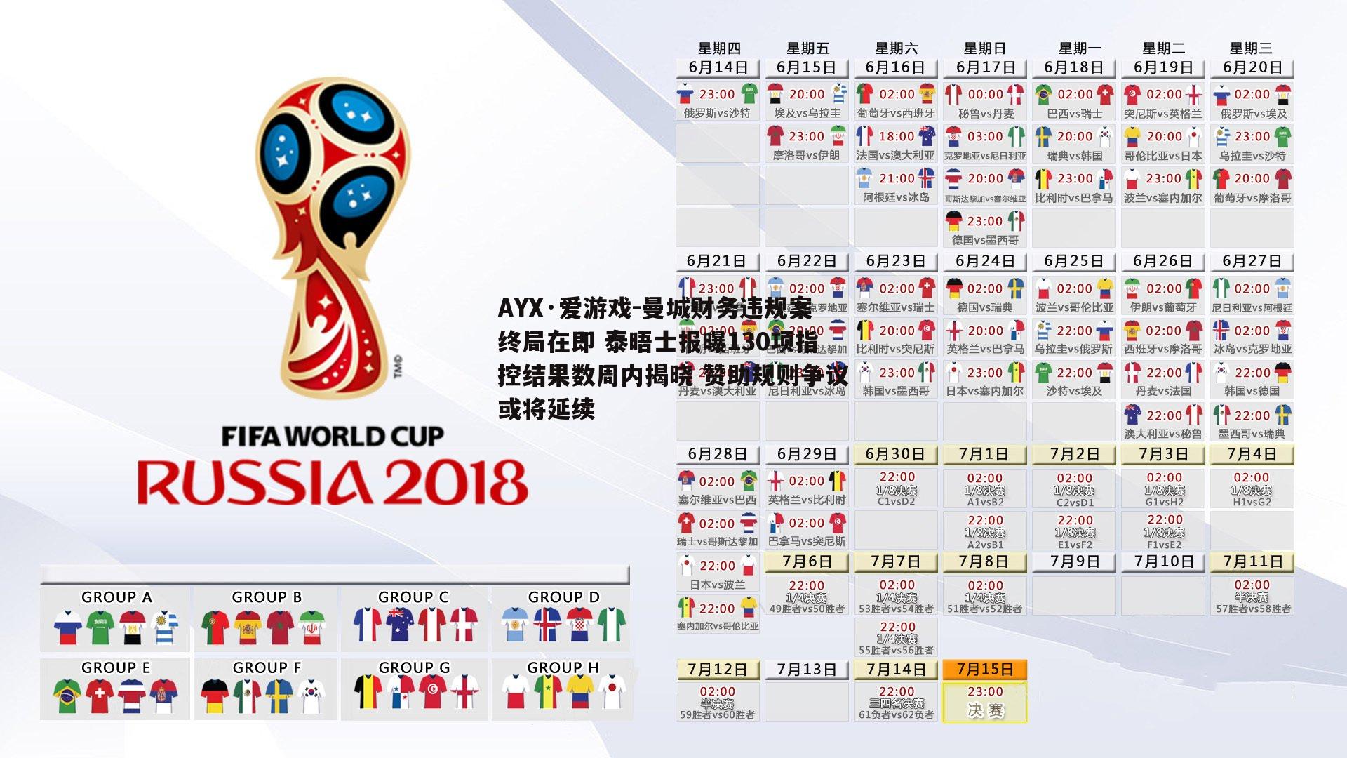AYX·爱游戏-曼城财务违规案终局在即 泰晤士报曝130项指控结果数周内揭晓 赞助规则争议或将延续 AYX·爱游戏-曼城财务违规案终局在即 泰晤士报曝130项指控结果数周内揭晓 赞助规则争议或将延续